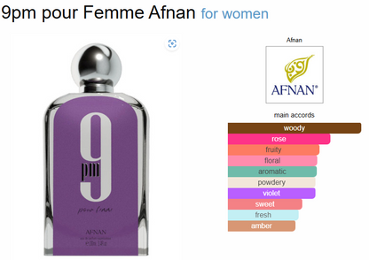 AFNAN 9PM WOMEN 3.4 OZ.EDP SP