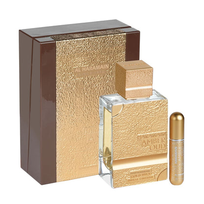 AL HARAMAIN AMBER OUD GOLD 999.9 DUBAI EDITION 3.4 OZ EXTRAIT DE PARFUM+ REFILLABLE ATOMISER